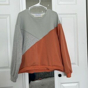 Movemama Apparel Crewneck Diagonal Zip Breastfeeding Sweatshirt Size XL
